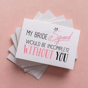 Brautjungfer Vorschlag Kartenvorlage - Bride Squad - Instant Download