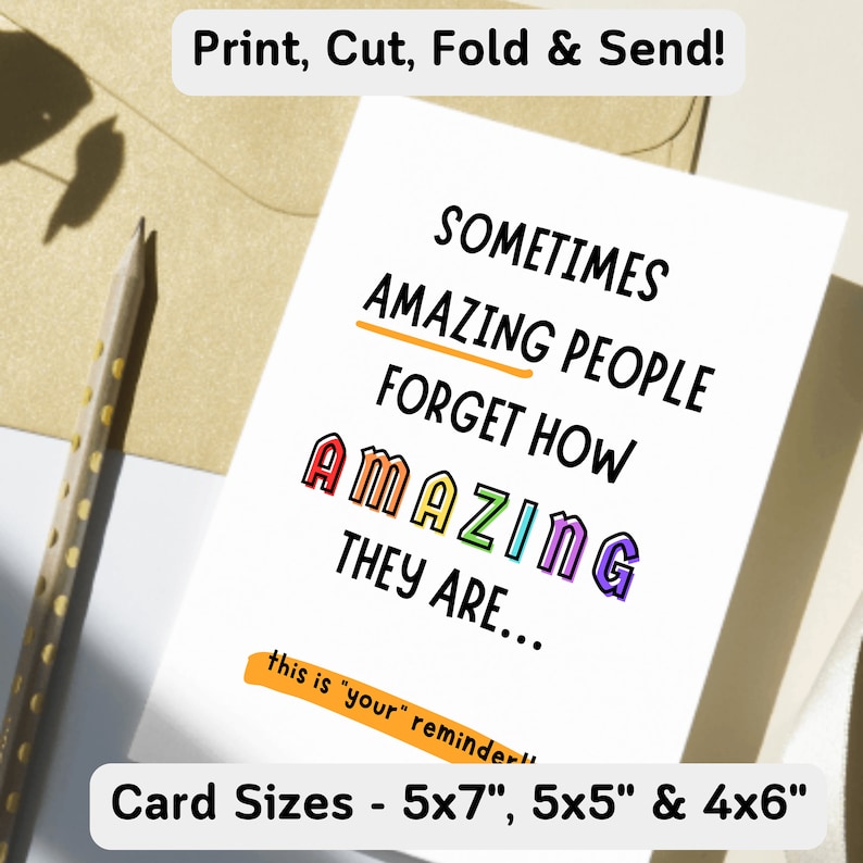 Amazing People Reminder - Printable End of School Teacher Thank You and ...