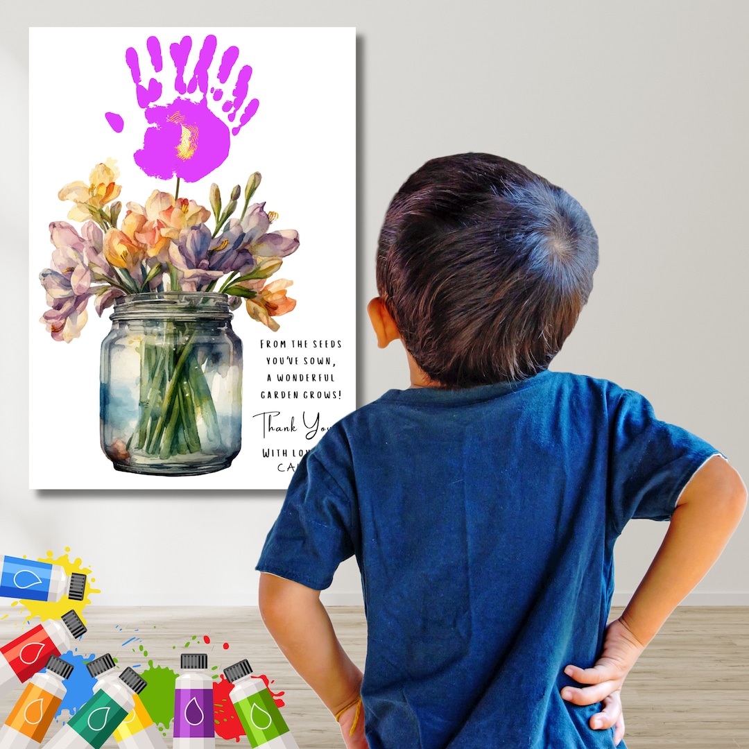 Teacher Appreciation Handprint Art: Thank You Gift (PDF Download) - Etsy