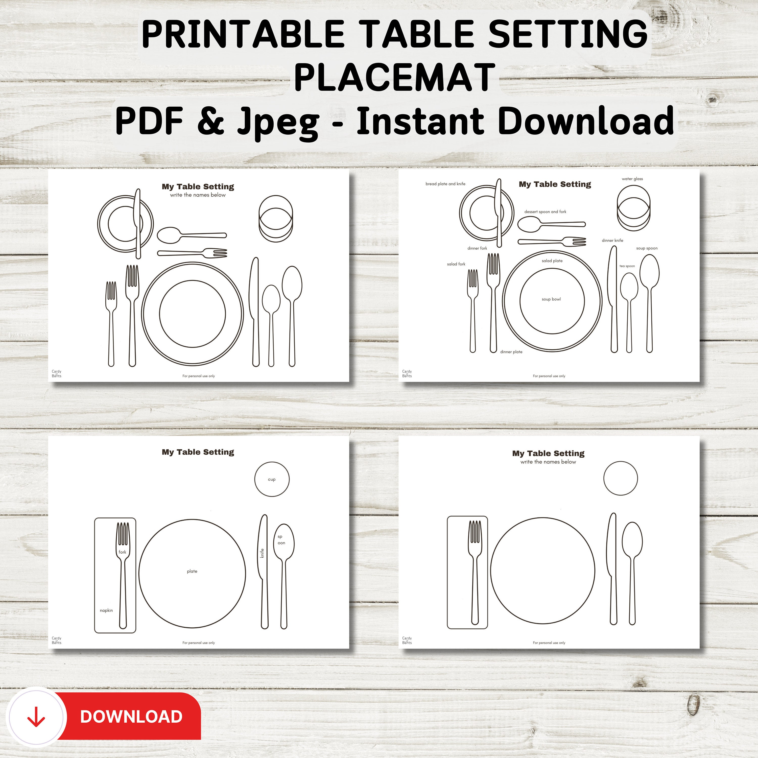 Table Setting Placemat Printables - Il Fullxfull.5969685438 60fd 