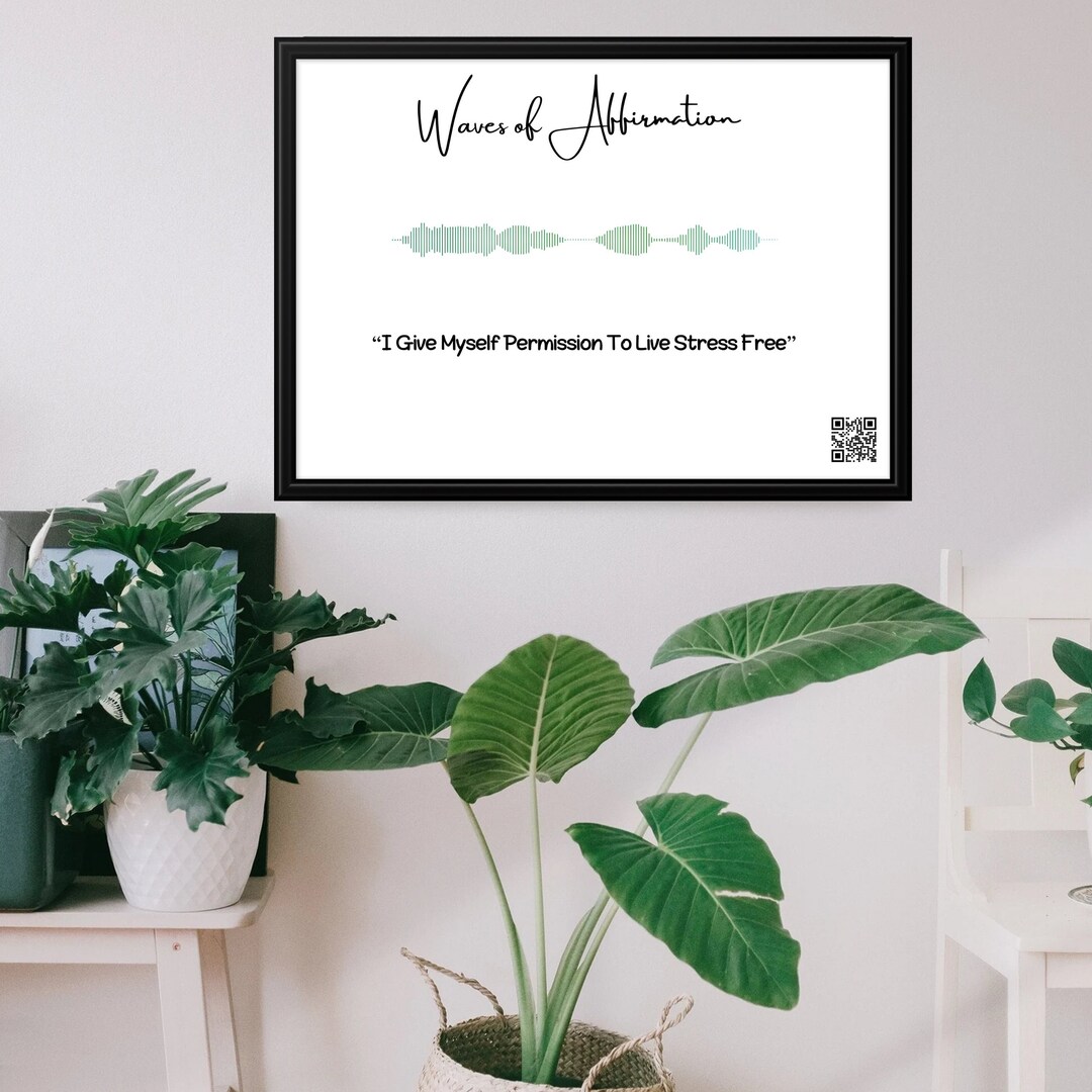 Soundwave Art - I Give Myself Permission to Live Stress Free - Wall Art ...