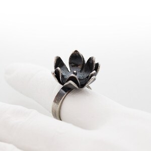 Silver Lotus Flower Ring