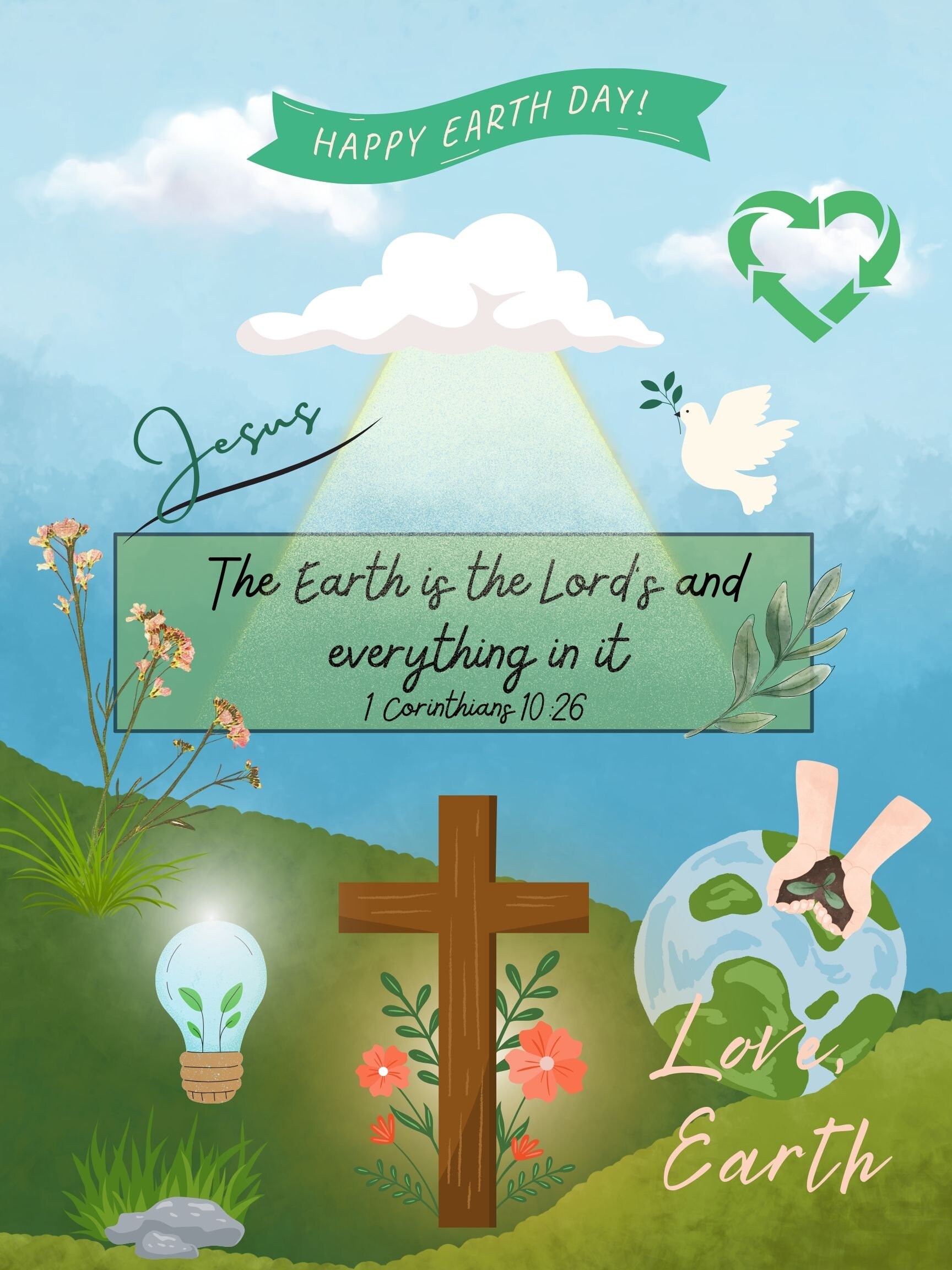 Earth Day Christian and Faith Printable Wall Art Decor - Etsy
