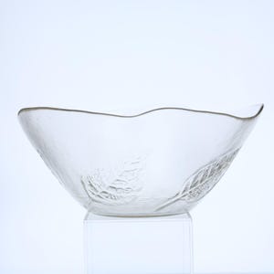 Kosta Boda (Sweden) &quot;Party&quot; series glass bowl with embossed leaf designed by Ann and Göran Wärff