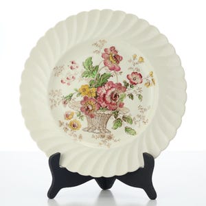 Royal Staffordshire (England) &quot;Chelsea Rose&quot; dinner plate designed by Clarice Cliff