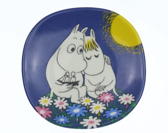 Arabia (Finland) Moomin plate "Moonshine" 12 cm designed by Tove Slotte