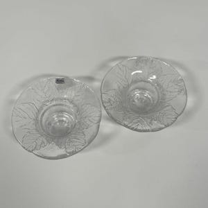 Kosta Boda (Sweden) Party leaf candle holders set of two