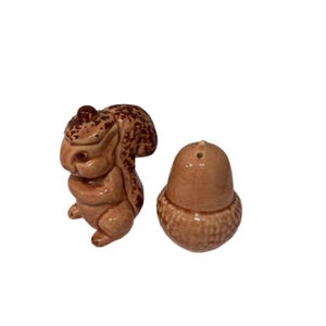 Vintage squirrel and acorn salt and pepper shakers