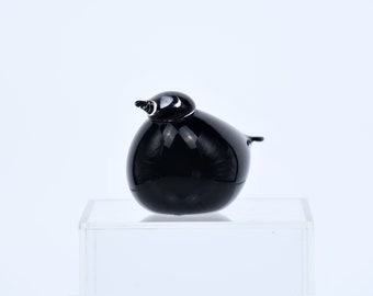 Iittala (Finnland) „Kuukunen“ schwarzer Puffball von Birds, entworfen von Oiva Toikka
