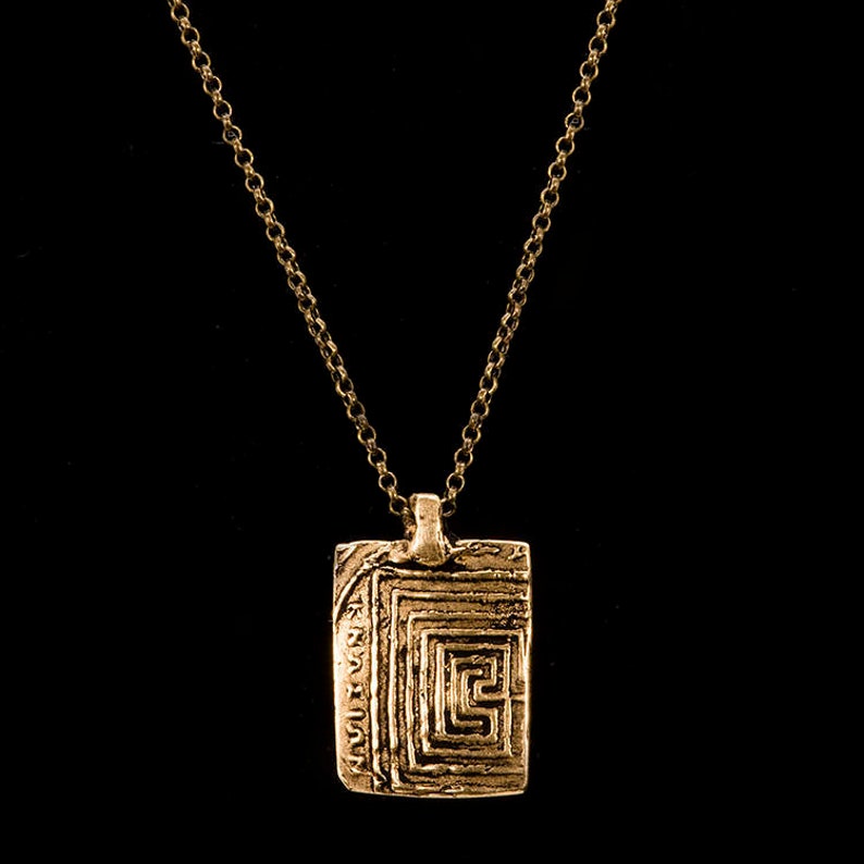 LABYRINTH NECKLACE, Labyrinth Jewelry, Maze Necklace, Greek Labyrinth 