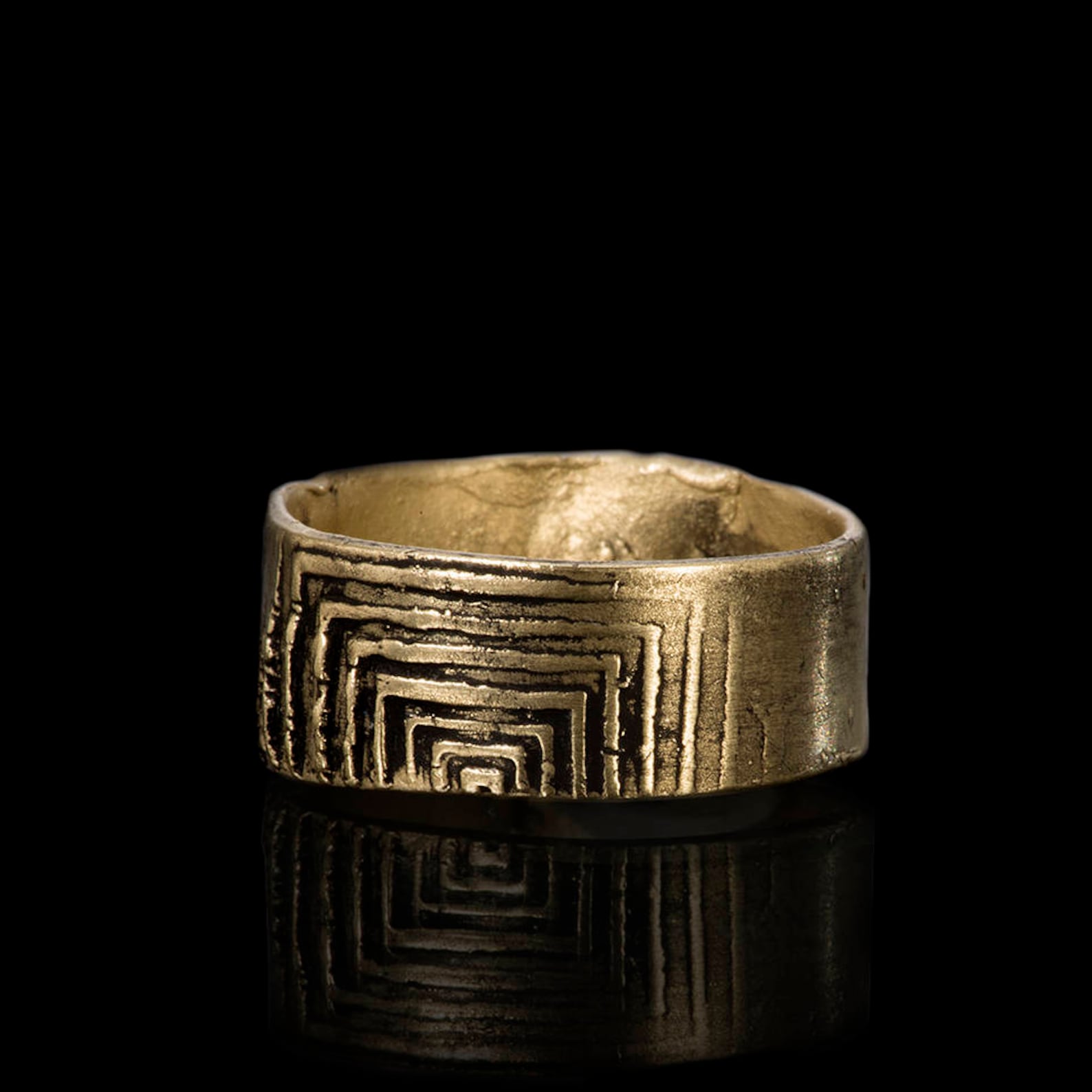 Labyrinth Brass Ring, Greek Maze, Meditation Jewelry - Etsy
