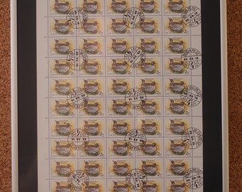 Csörgő réce, ungarischer gerahmter Briefmarkenbogen 1988