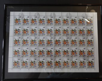 1985 Année internationale de la jeunesse en feuille de timbres encadrés (hongrois)