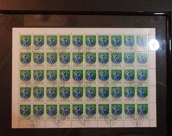 XIV. Summer Olympics 1988 framed sheet of stamps (Hungarian)