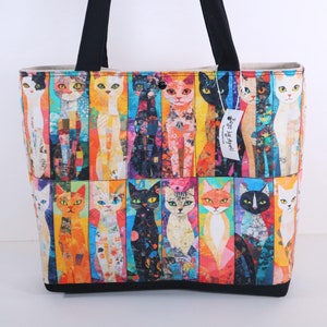 Bolso de hombro Calico Kitty Collage, bolso de mano, bolso de mano para amantes de los gatos