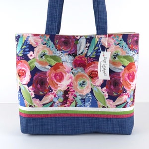Bonito bolso de hombro floral con bolsillos, monedero de rosas para primavera y verano.