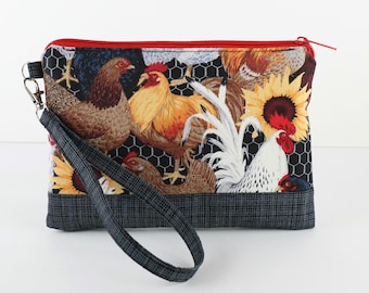 Chickens and Sunflowers Wristlet Wallet Phone Purse Smartphone Clutch