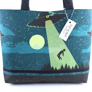 Alien UFO Abduction Bolso de hombro Monedero Space Aliens bolso de mano