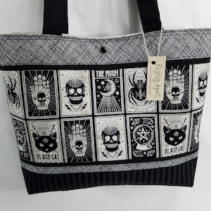 Tarot Card Shoulder Bag Occult Handbag Moon Purse Mystic tote Black Cat bag