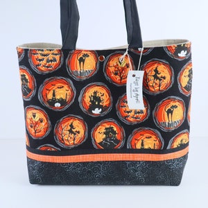 Bolso de hombro de noche de Halloween, bolso de búhos, murciélagos y gatos negros, bolso de Casa Encantada, bolso Jack o Lantern