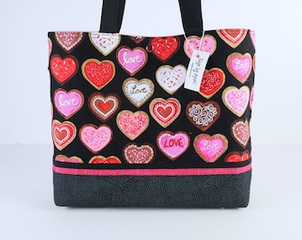 Valentine Hearts Shoulder Bag Purse Love Cookies handbag Valentine's Day tote