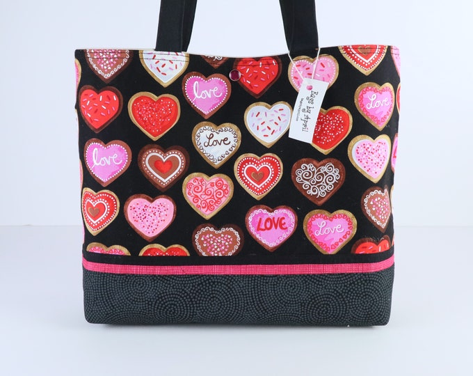 Valentine Hearts Shoulder Bag Purse Love Cookies Handbag Valentine's Day Tote Etsy