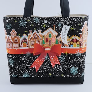 Bolso de hombro Gingerbread Lane Bolso de mano con bolsillos Holiday Christmas Village