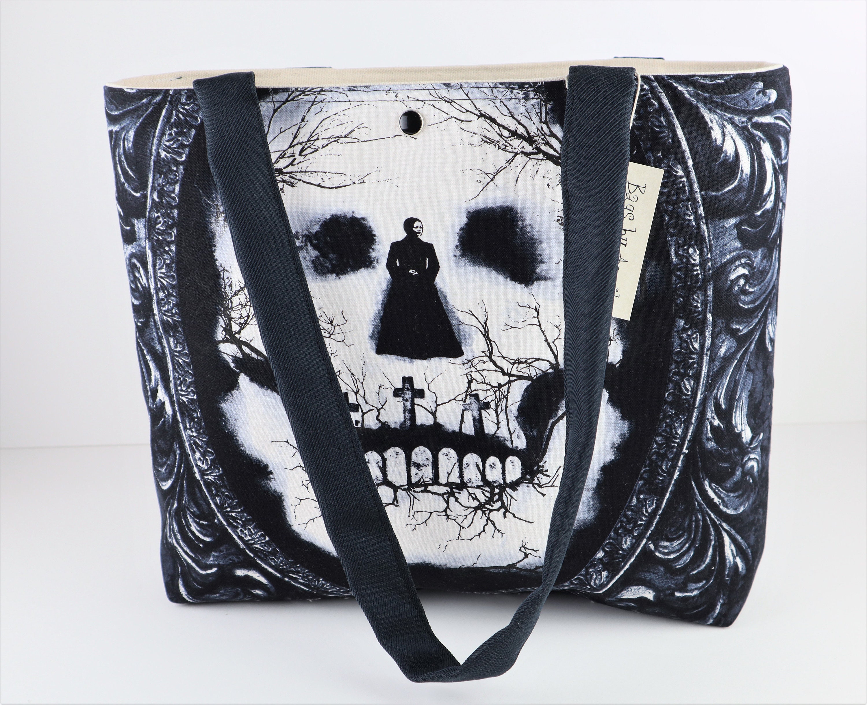 Spooky Shoulder Bag Purse Halloween Skull Handbag Goth Witch Etsy