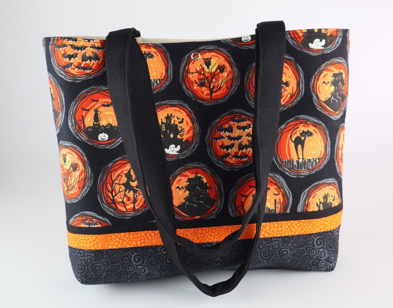 Halloween Night Shoulder Bag Black Cat Bats Owls purse Haunted | Etsy