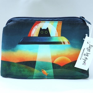UFO Kitty Coin Purse Notions Bag Small Zippered Pouch