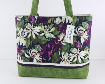 Beautiful Orchids Shoulder Bag Purse Orchid handbag Botanical Tote