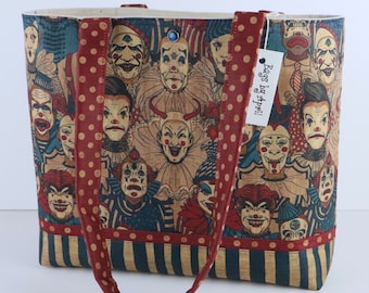 Monster Clowns Shoulder Bag Purse Scary Clown Handbag tote Bags by April