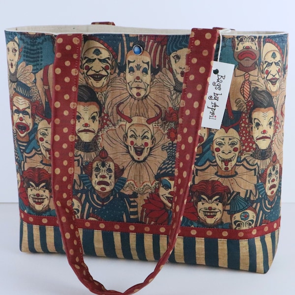 Monster Clowns Shoulder Bag Purse Scary Clown Handbag tote Bags by April