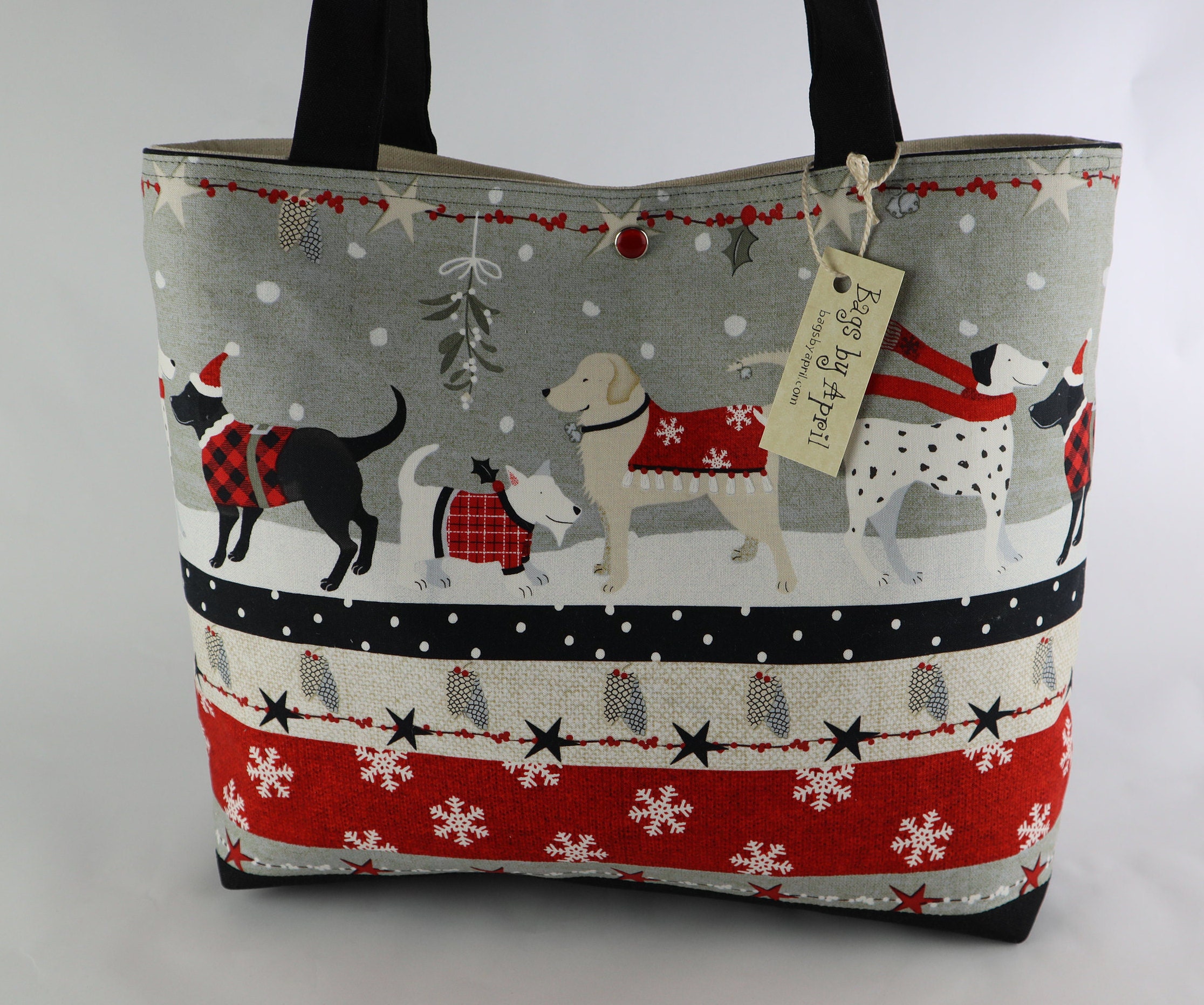 Holiday Dogs Shoulder Bag Christmas Gift purse Snowflake tote Etsy