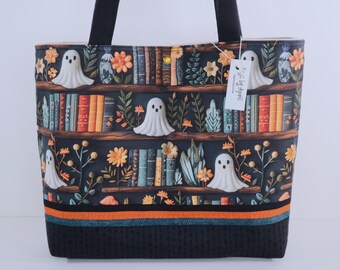 Halloween Library Ghosts Shoulder Bag Spooky Fall Handbag Tote