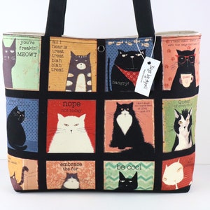Cat Faces Shoulder Bag Purse handbag Cat Lover tote