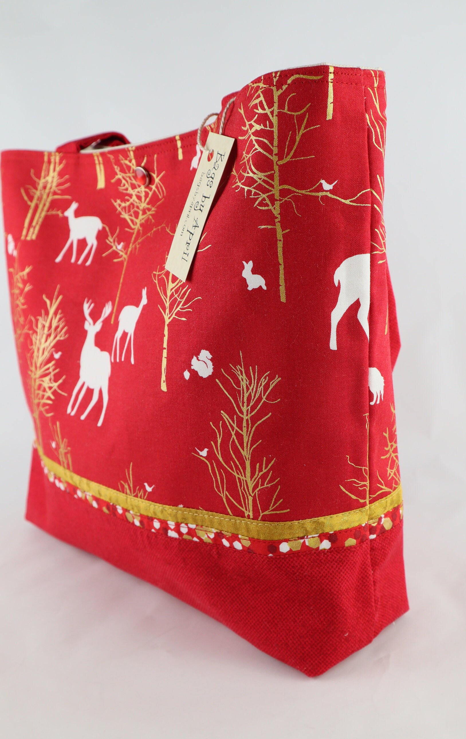 Winter Holiday Shoulder Bag Deer purse Woodland Animals tote Etsy