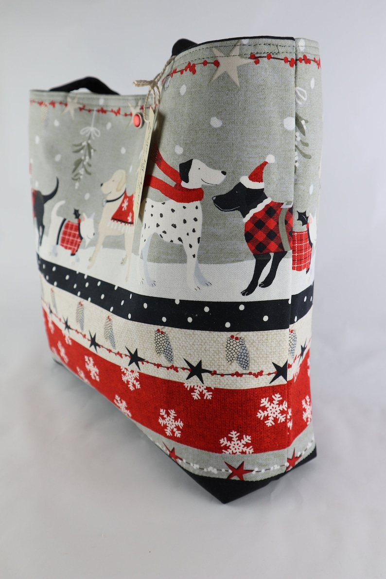 Holiday Dogs Shoulder Bag Christmas Gift purse Snowflake tote Etsy