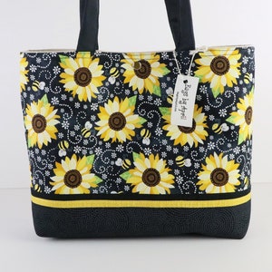 Bumblebees and Sunflowers Shoulder Bag Purse Tote Handbag