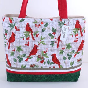 Bolso de hombro de los cardenales de Navidad Bolso de mano de los pájaros de las vacaciones de invierno
