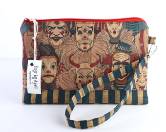 Creepy Circus Clowns Wristlet Wallet Phone Purse Smartphone Clutch