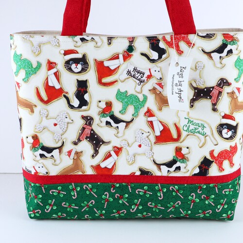 KFBE Women's Christmas Gingerbread Tote Bag - Double-Sided Printed Shoulder Bag, Medium - View #7