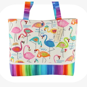 Tropical Flamingos Shoulder Bag Purse Island Vacation Handbag Tote