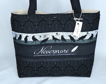 Nevermore Shoulder Bag Purse Gothic Raven handbag Halloween tote