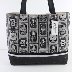 Black Magic Shoulder Bag Purse Tarot Cards Handbag Occult Mystic tote