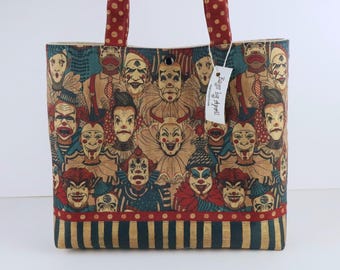 Creepy Circus Clowns Shoulder Bag Purse Scary Monsters Handbag tote Bags by April