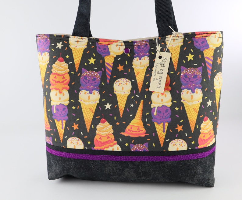Spooky Ice Cream Shoulder Bag Purse Halloween Treats Handbag image 1