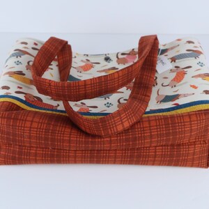 Patchwork Cozy Dachshunds Quilted Tote Bag NCU0LDH110