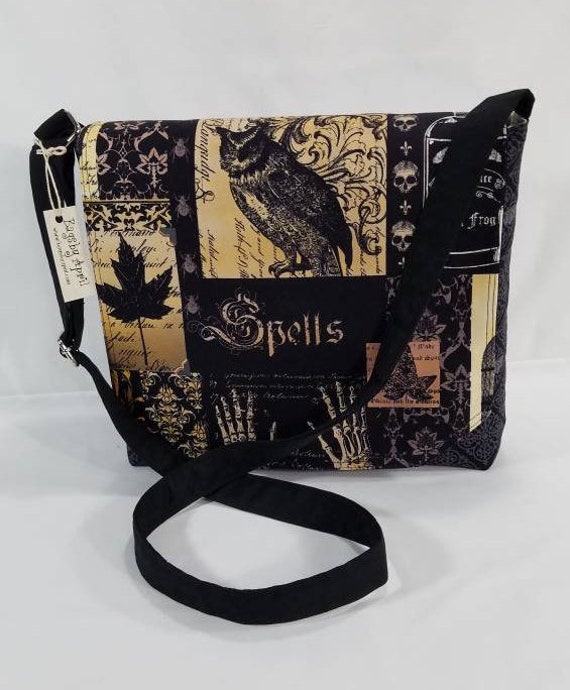 Gothic Fabric Messenger Bag Skull shoulder bag Skeleton Etsy