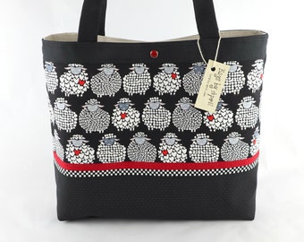 Funky Sheep Shoulder Bag Purse Wool Knitting tote handbag Bags by April